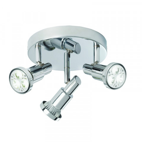 Plafonnier torch, chrome, 3 éclairages gu10 led