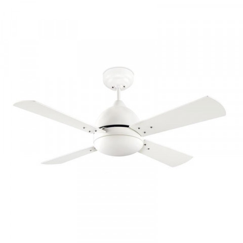 Plafonnier-ventilateur borneo, en acier, verre et mdf, blanc