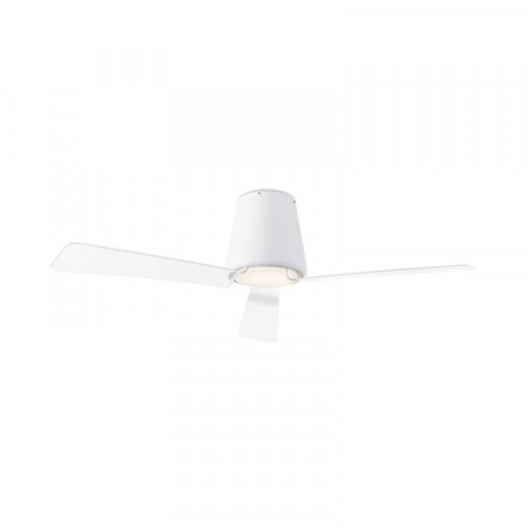 Plafonnier-ventilateur garbi, en acier, verre et acrylique, blanc