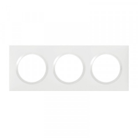 Plaque carrée dooxie 3 postes finition blanc (600803)
