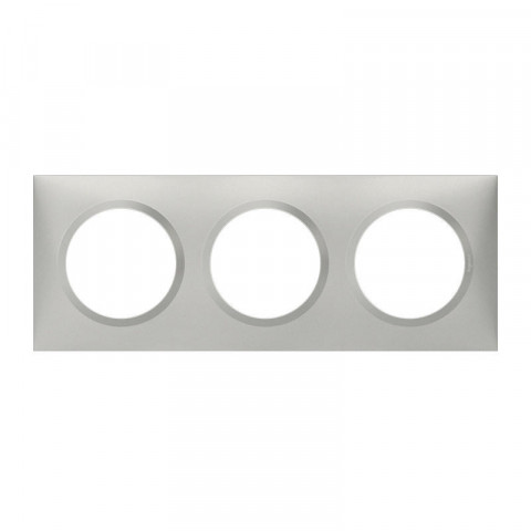 Plaque carrée dooxie 3 postes finition effet aluminium (600853)
