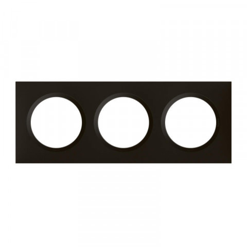 Plaque carrée dooxie 3 postes finition noir velours (600863)
