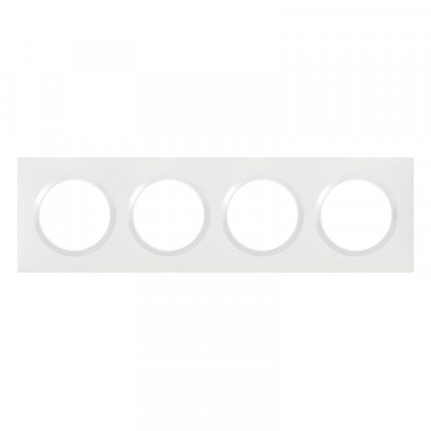 Plaque carrée dooxie 4 postes finition blanc (600804)