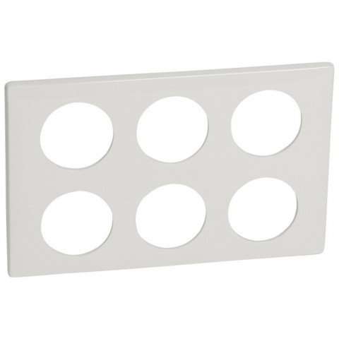 Plaque céliane laqué 2x3 postes finition blanc (068609)