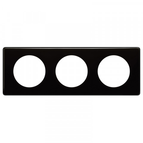 Plaque céliane laqué 3 postes finition noir (066683)