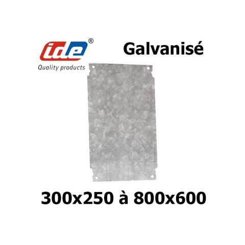 Plaque en acier galvanisé pour coffret polyester ide pour coffret ide (hxl) 600x400