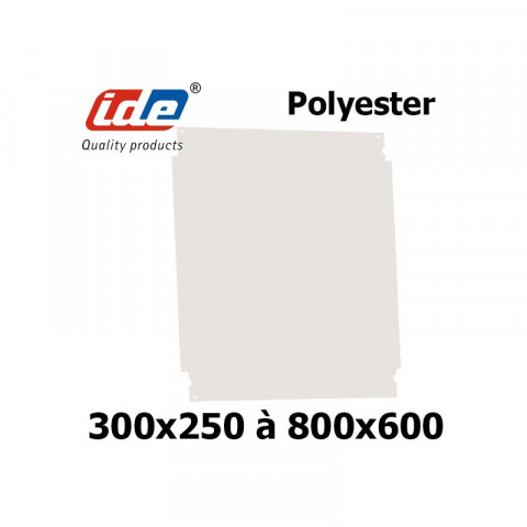 Plaque de montage polyester pour coffret polyester ide (hxl) 400x400