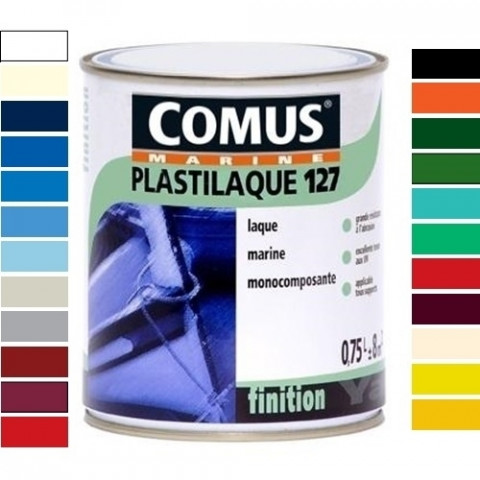 Plastilaque 127 gris trianon 0,75 l - laque marine de finition brillante haut de gamme - comus marine