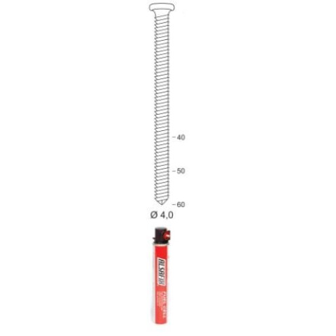 Pointes d’ancrage SCRAIL® - Pack 34° 40x50 annelées Inox A4 + 2 gaz - P3440509