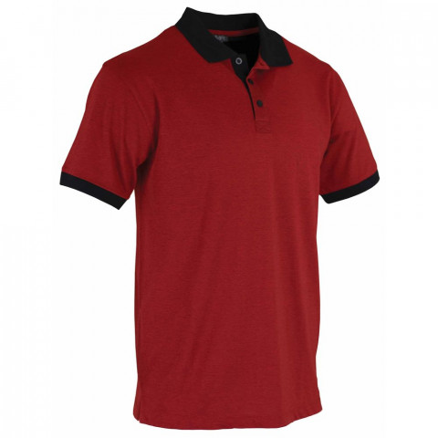 Polo bicolore maille piquée chinée lma chaux - Taille au choix
