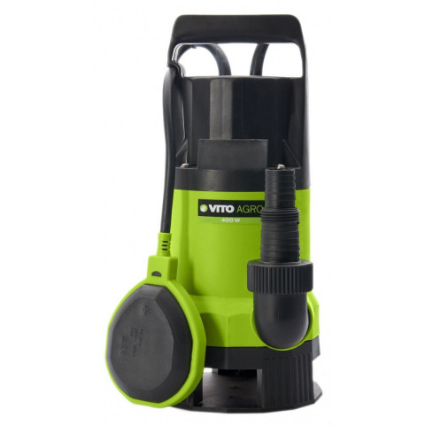 Pompe d'évacuation vito pour eaux chargées 400w - vide piscine, eaux de pluie, cave - câble électrique 10m