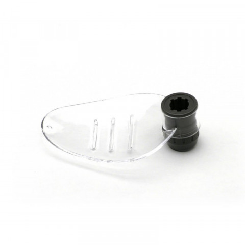 Porte savon transparent pour barre de douche diamètre 18 mm