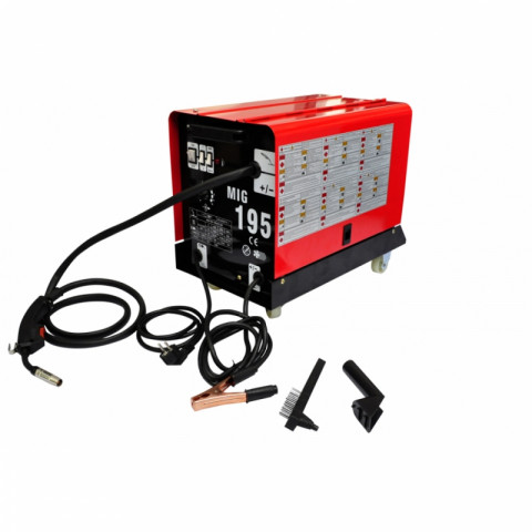 Poste à souder MIG-MAG inverseur 195 A rouge outils garage atelier bricolage Helloshop26 3402130