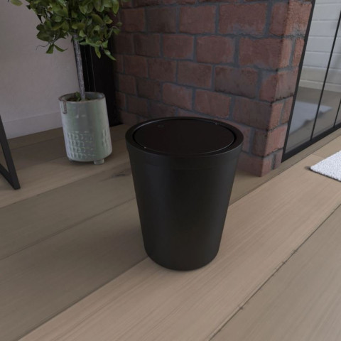 Poubelle à couvercle oscillant capacité 5l - WHEELTOP Noir mat Aurlane - BIN003