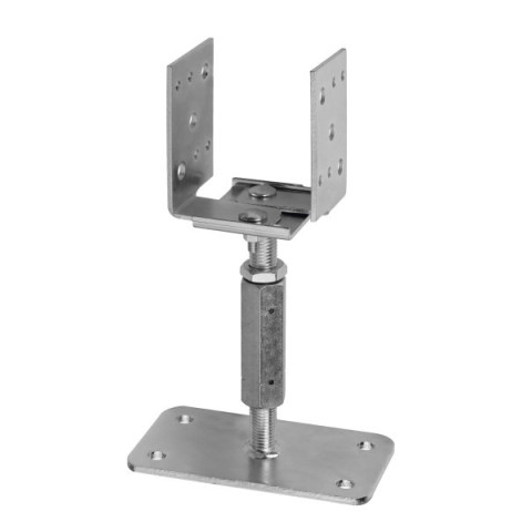 Pied de poteau réglable avec platine V - 80 - PPUR80
