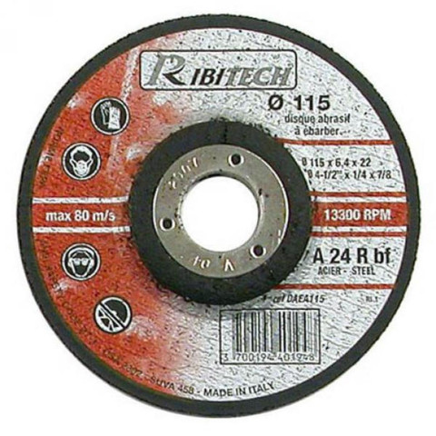 Disque à ébarber Acier 115x6,4x22,2 Ribimex - PRDAEA115