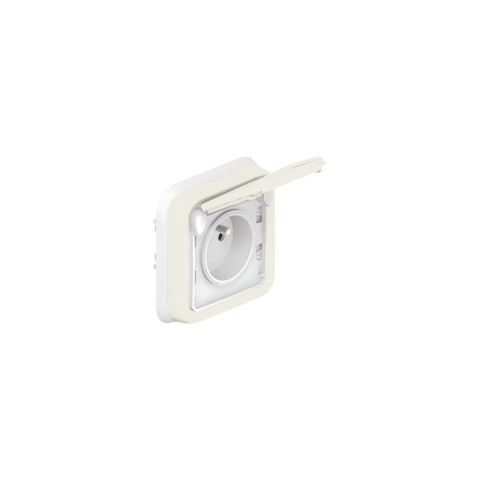 Prise de courant legrand 2p+t avec éclips de protection 16a plexo complet ip55 encastré - blanc