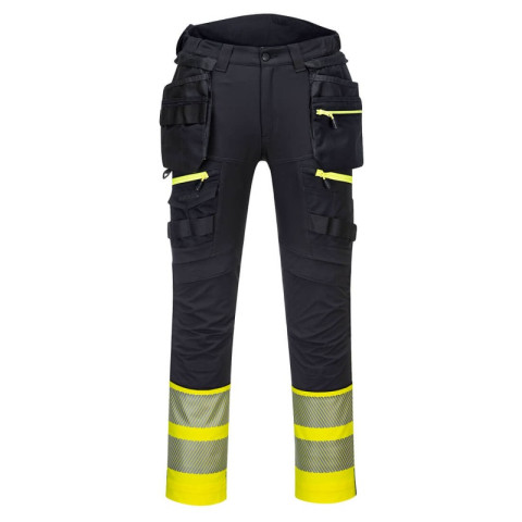 Pantalon de travail holster haute visibilité de classe 1 dx4 - jaune / noir - Taille au choix 