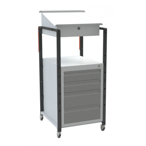 Pupitre avec caisson écritoire 4 tiroirs à roulettes 150 kg - 820005971