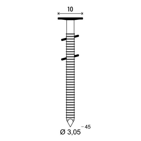 Pointes COILS ROOFING 3,05 x 45 brut - Carton de 7200 pièces - R163045B