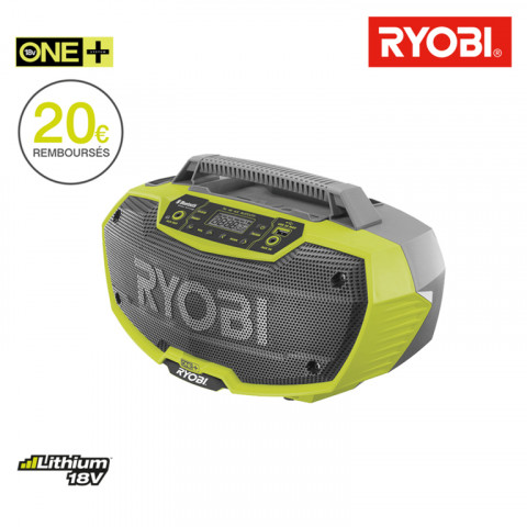Radio d'atelier ryobi stéréo 18 v oneplus - sans batterie ni chargeur r18rh-0