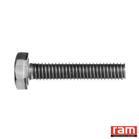 Boite de 5 Vis métaux tête hexagonale inox 16x100 - 95732