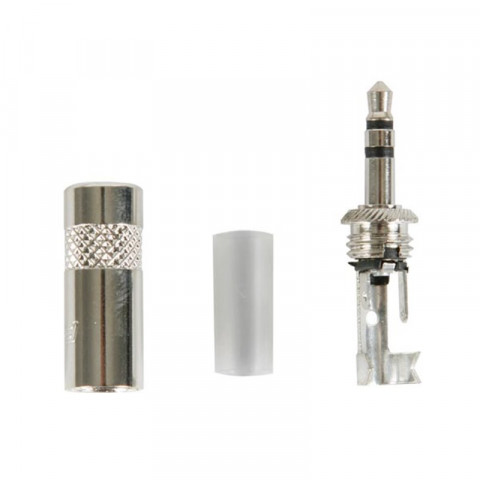 Rean - Fiche 3.5Mm À 3 Points, Corps Métallique Avec Collier De Câble À Sertir