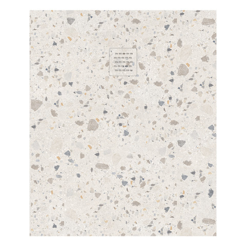 Receveur de douche en résine extra plat à poser 100x140cm - terrazzo ivoire  - origine