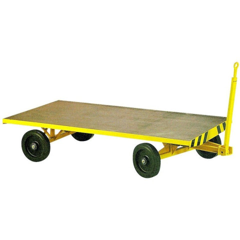 Remorque industrielle tractable sur couronne à billes 1 essieu directeur 2000 kg - Dimensions au choix