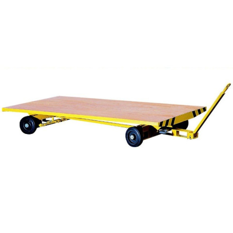 Remorque industrielle tractable sur fusées articulées 2 essieux directeurs 2000 kg - Dimensions au choix