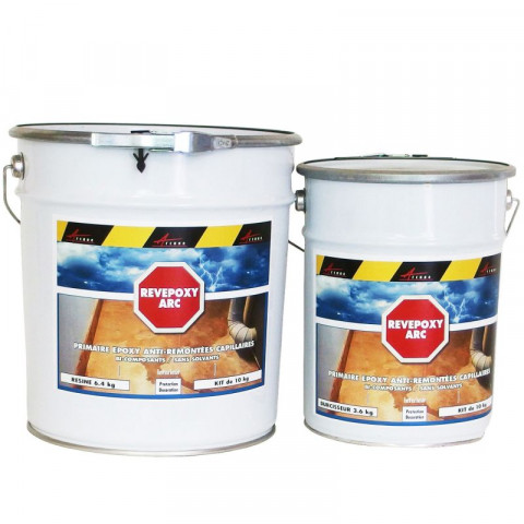 Peinture epoxy anti remontées capillaires humidité sous sol barrière revepoxy arc - transparent - 10 kg - arcane industries