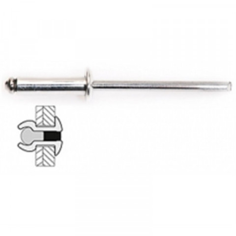 Rivets Alu / Alu Tete Plate - 4 x 10 mm