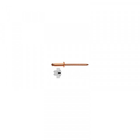 Rivets Cuivre / Acier Tete Plate - 3 x 10 mm