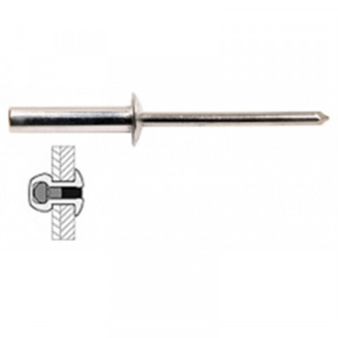 Rivets Etanches Alu / Acier Tete Plate - 4.8 x 14 mm