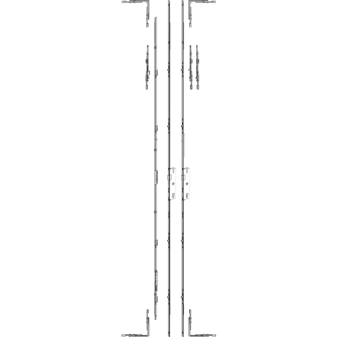 Crémone roto pour porte fenêtre powerlock - h.500 - axe 25 - 4 galet d1000 - entraxe 70 - hff1600/2200 - 620866