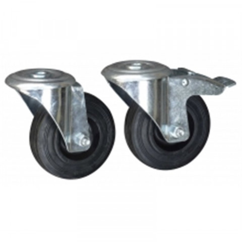 ROULETTES CAOUTCHOUC A OEIL Roulette pivotante sans frein oeil Ø 10 mm
