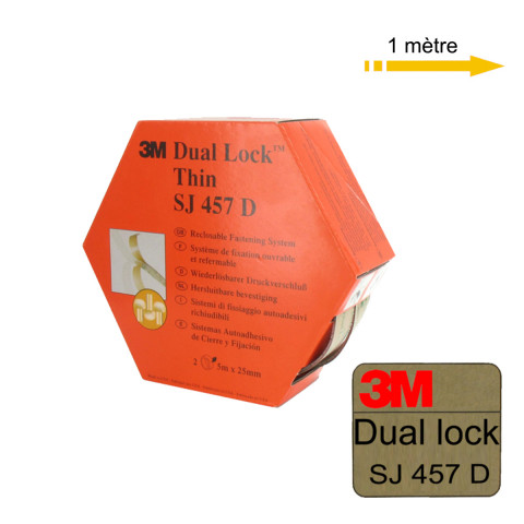 Ruban adhésif acrylique 300lse 3m dual lock sj457d 1mètre