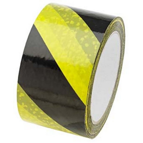 Ruban de traçage d'avertissement PVC, Couleur : jaune/noir, Dimensions 66 m x 60 mm