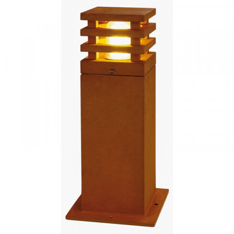 Rusty led 40 carre, borne, fonte rouillée, led 3000k, ip55