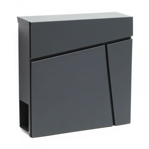 Boite aux lettres design anthracite murale porte journal magazine acier galvanisé anthracite