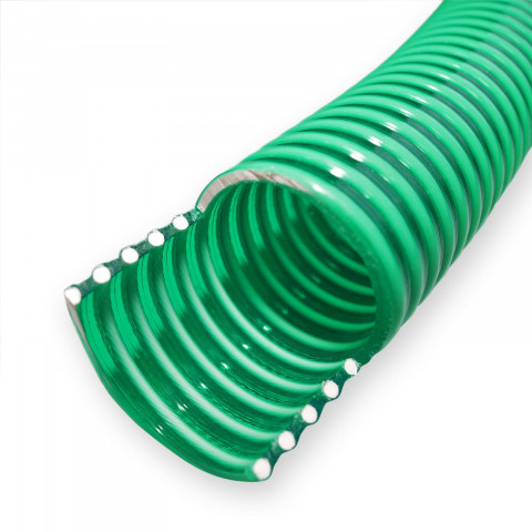 Tuyau d'aspiration à pression diamètre 20 mm (3/4") spirale renforcement vert