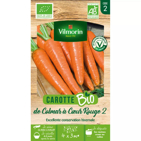 Sachet graines  carotte de colma à coeur rouge 2 - bio