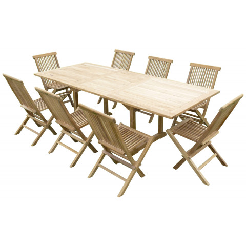 Ensemble de jardin en teck premium astana 8 chaises jenae