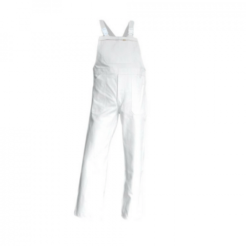 Salopette de travail peintre / platrier / plaquiste 100% coton blanc brosse - lma - Taille au choix