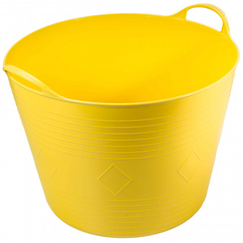 Seau souple 43l jaune avec poignées