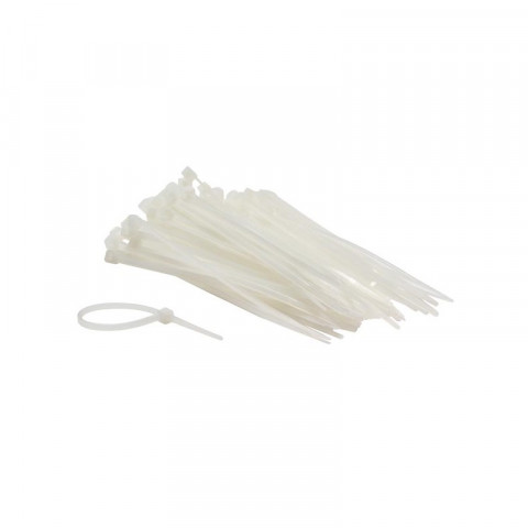 Serre-Câbles En Nylon - 2.5 X 100 Mm - Blanc (100 Pcs)