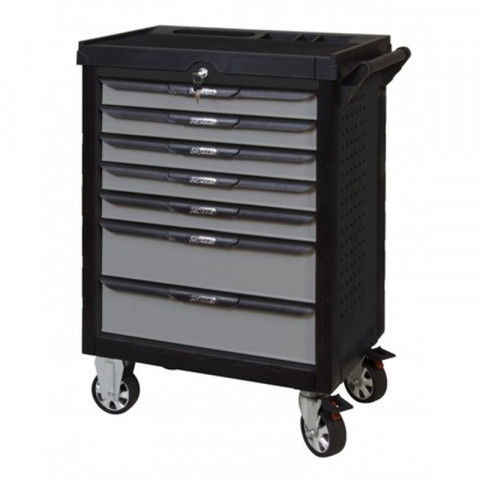 Servante pearlline grise et jaune 7 tiroirs équipée de 384 outils