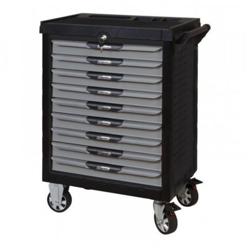 Servante pearlline grise et noire 9 tiroirs équipée de 202 outils