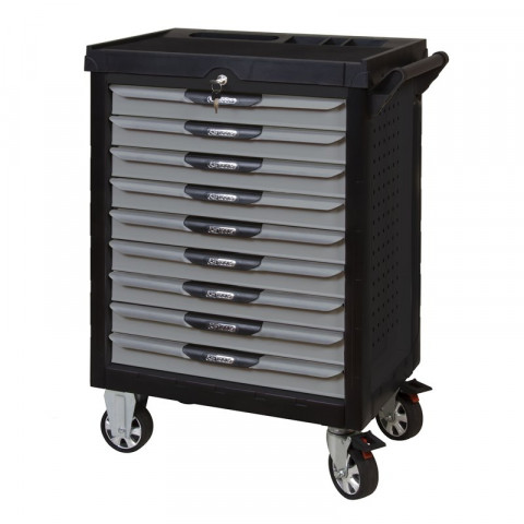 Servante pearlline grise et noire 9 tiroirs équipée de 311 outils