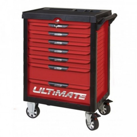 Servante pearlline rouge 7 tiroirs équipée de 455 outils